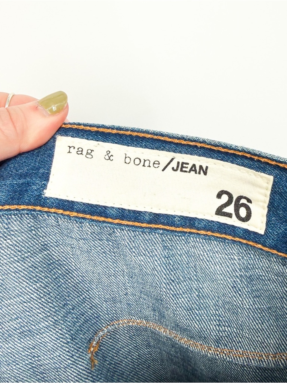 Rag & Bone Patchwork Dre Slim Boyfriend Jeans in Trentwood Jeans Size 26 - Picture 9 of 12